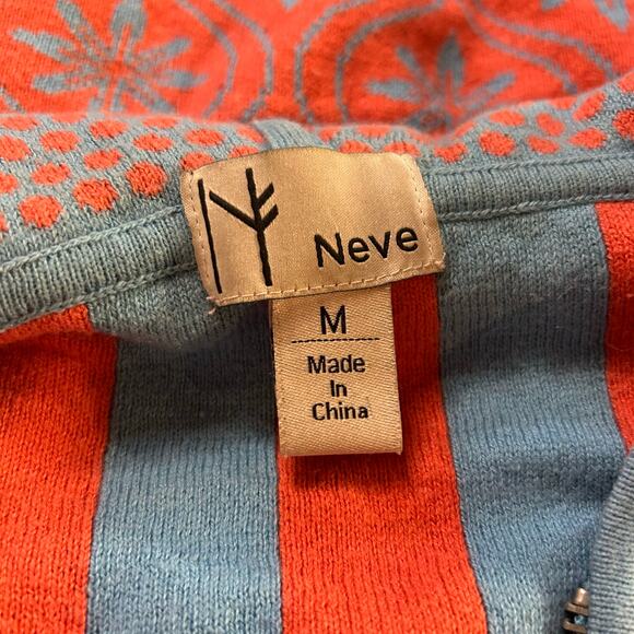 Neve Electra Mixed Print Full Zip Hood Sweater Womens Medium Stripes Outdoors - Picture 2 of 7